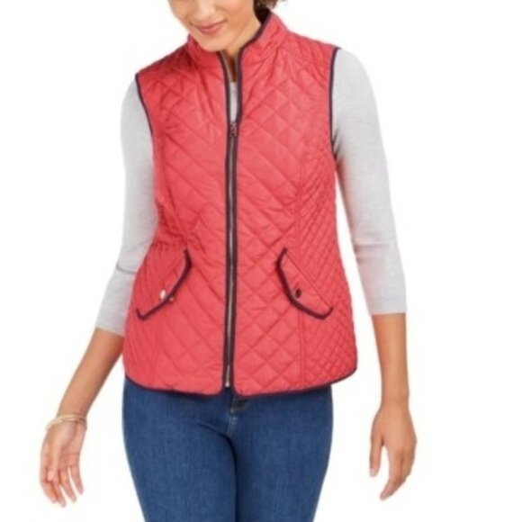 Charter Club Quilted Stand-Collar Vest - Picture 1 of 6